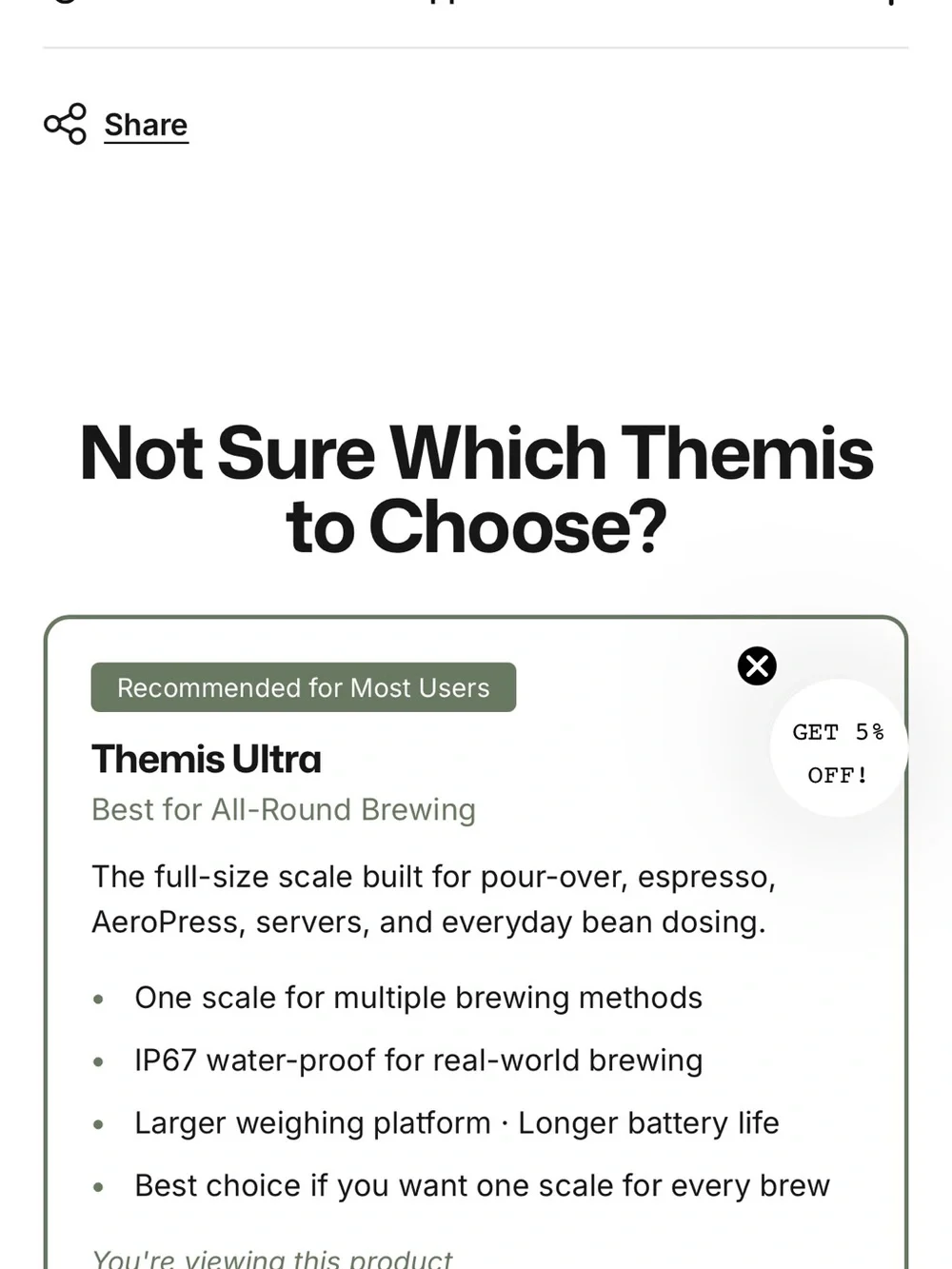 Bookoo Themis Ultra Coffee Scale - Black